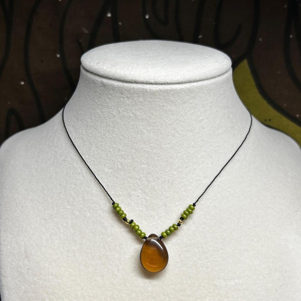 Earthy gold filled czech glass whimsy cottagecore boho chic adjustable stainless